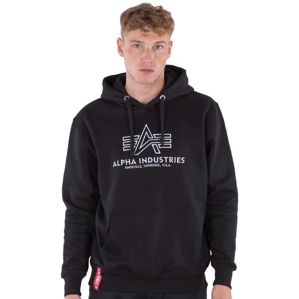 Alpha Industries Basic Hoody Embroidery schwarz / weiss M