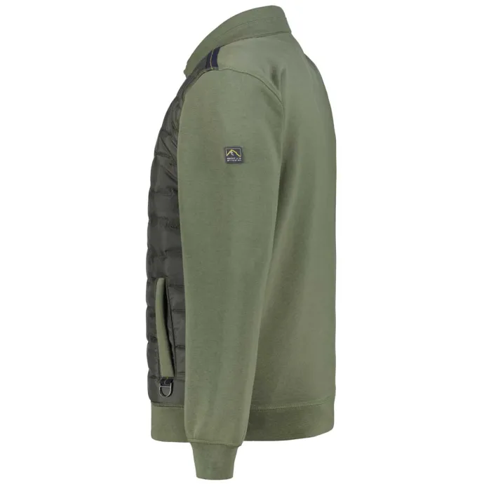 CASA MODA Sweatjacke mit Steppbesatz, grün 