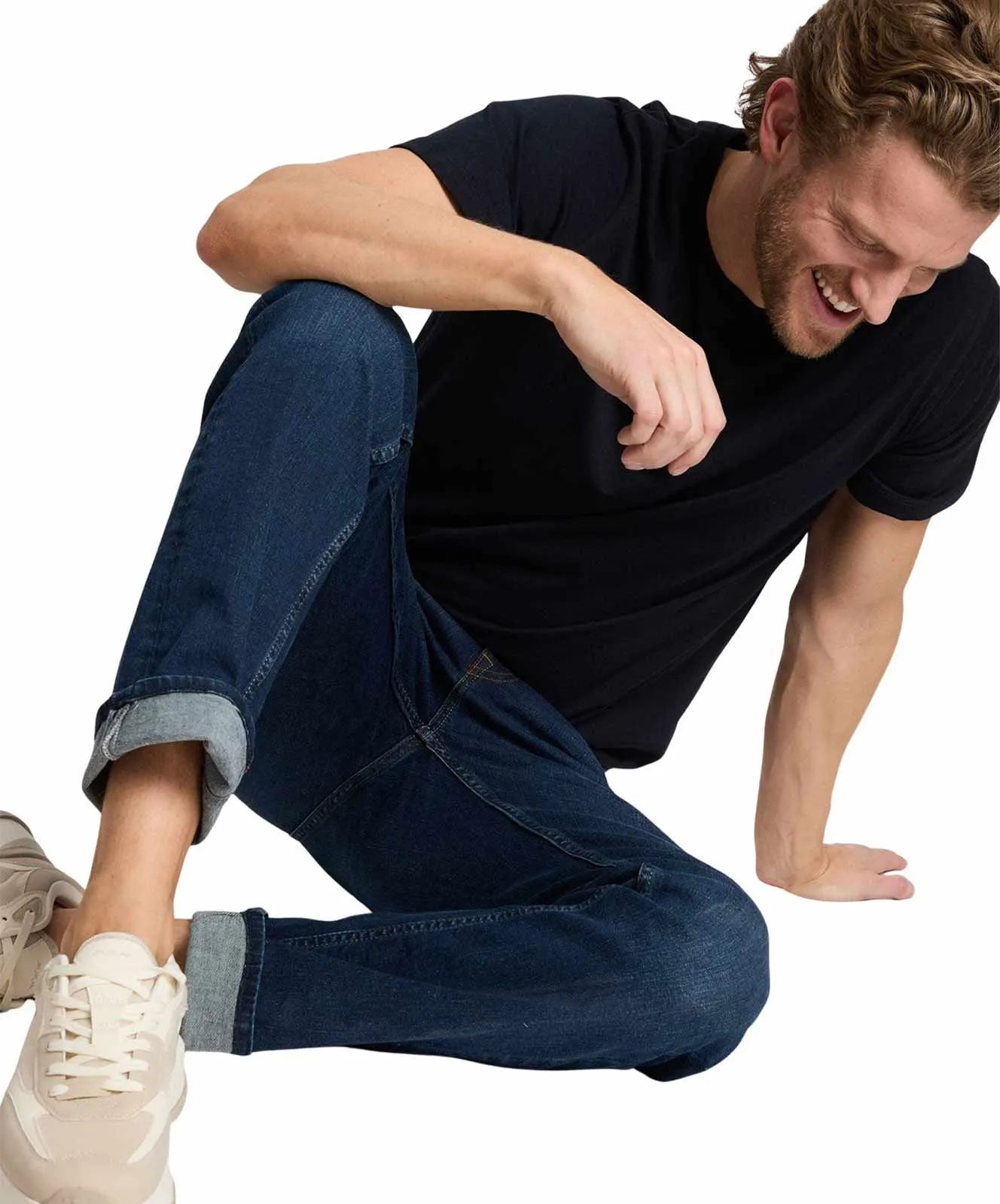 Cross Damien - Gerade Slim-Fit-Jeans in Stone Wash