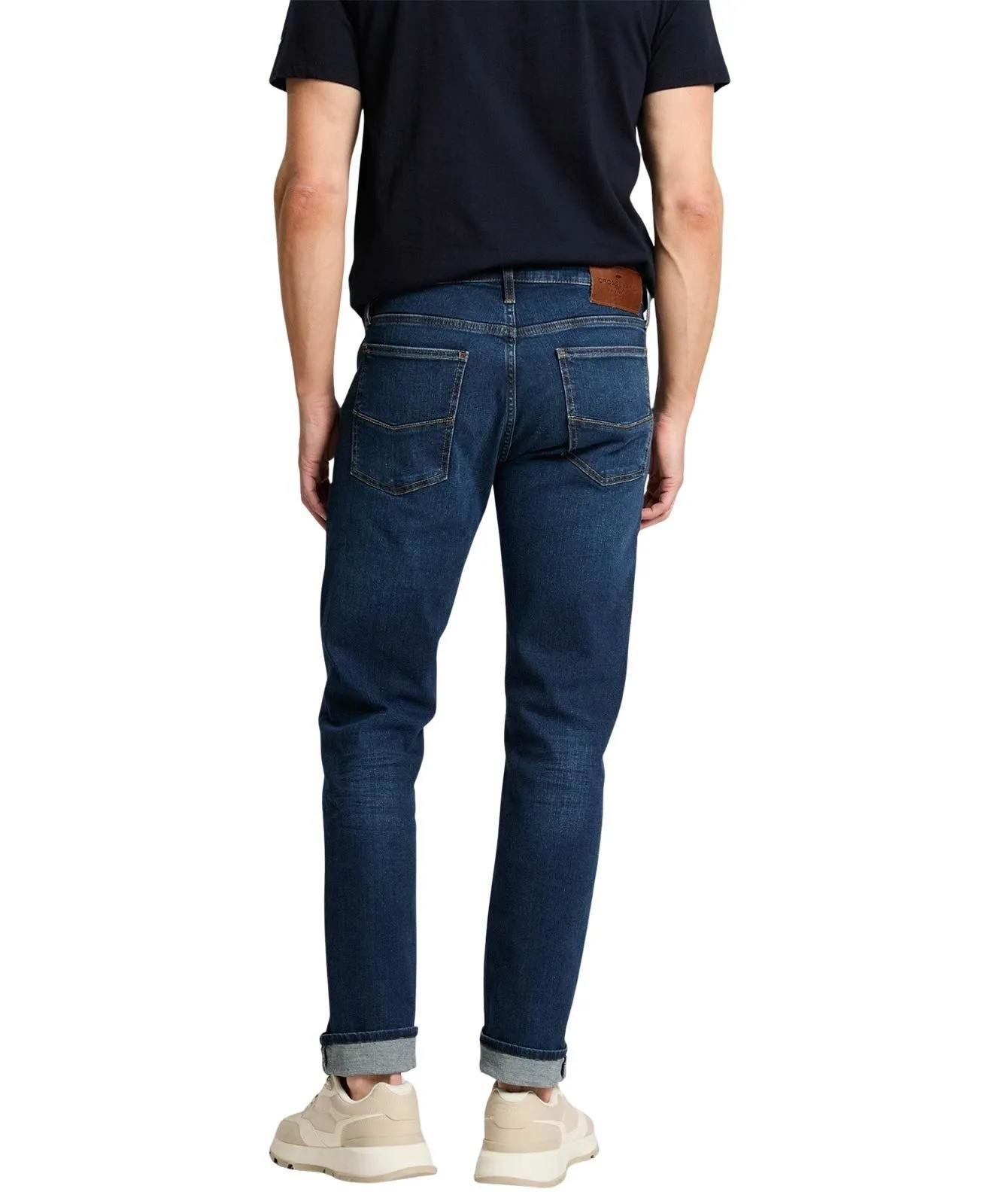 Cross Damien - Gerade Slim-Fit-Jeans in Stone Wash