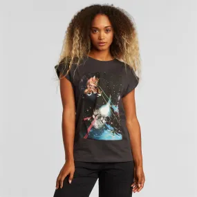 Dedicated Damen T-Shirt Visby Lazer Cats charcoal