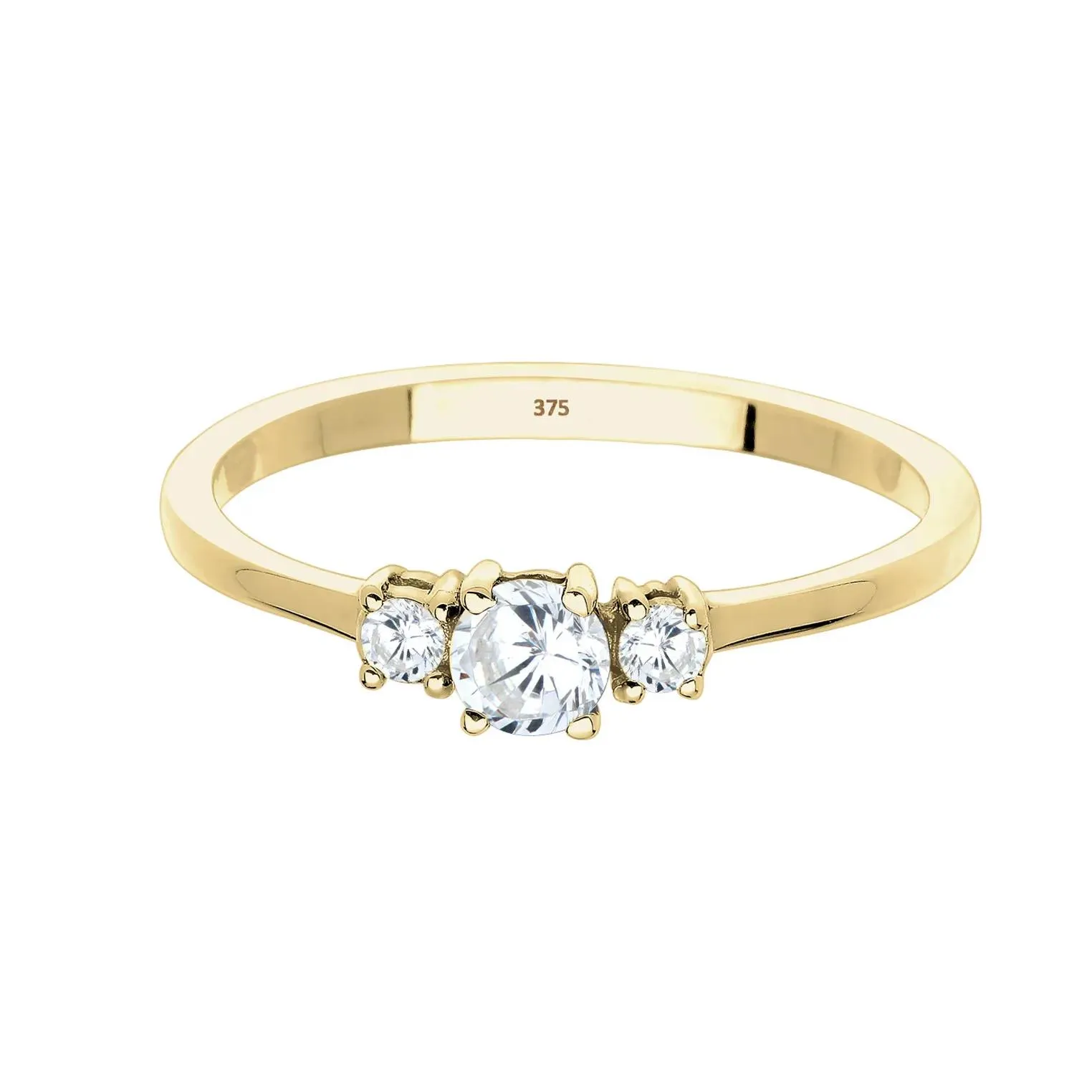   Elli  Ring Trio Zirkonia 375 Gelbgold weiss  Ring 