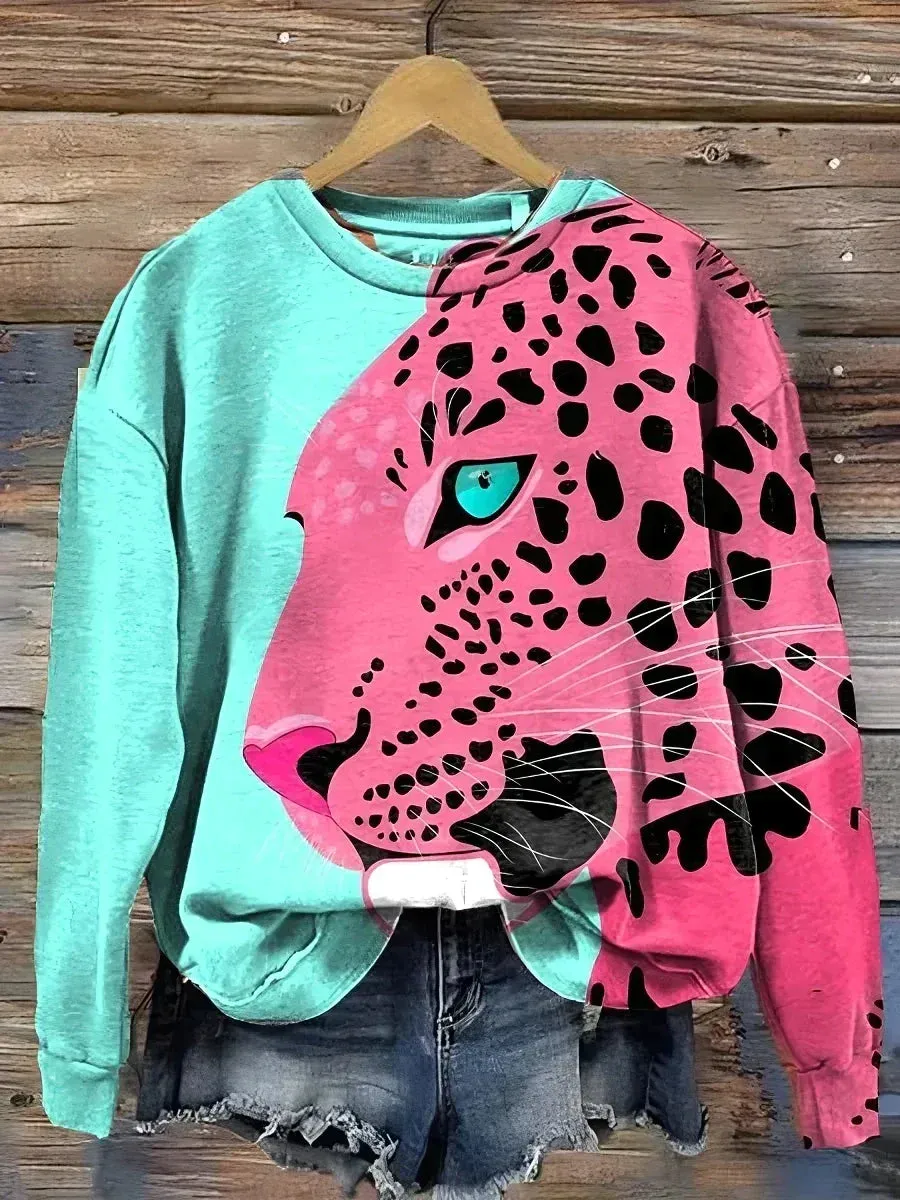 Heidi-Mode | Pullover Mit Tierdruck