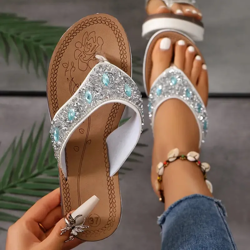 Heidi-Mode | Schimmernde Reise-Strandsandalen