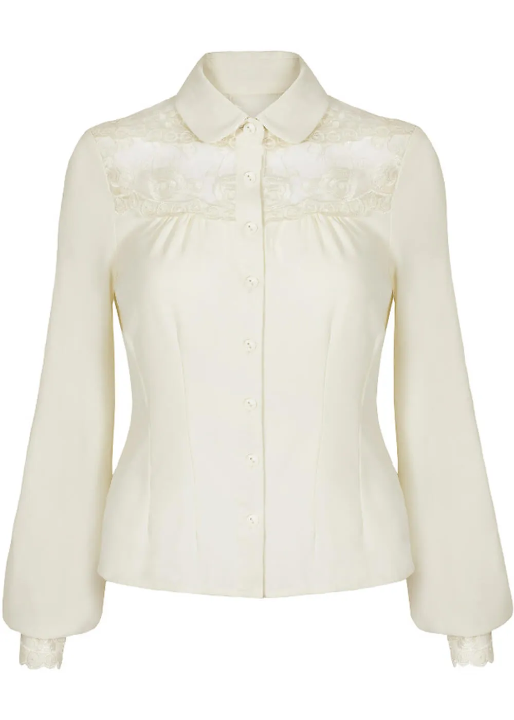 Hell Bunny Lucille 40's Bluse Elfenbein