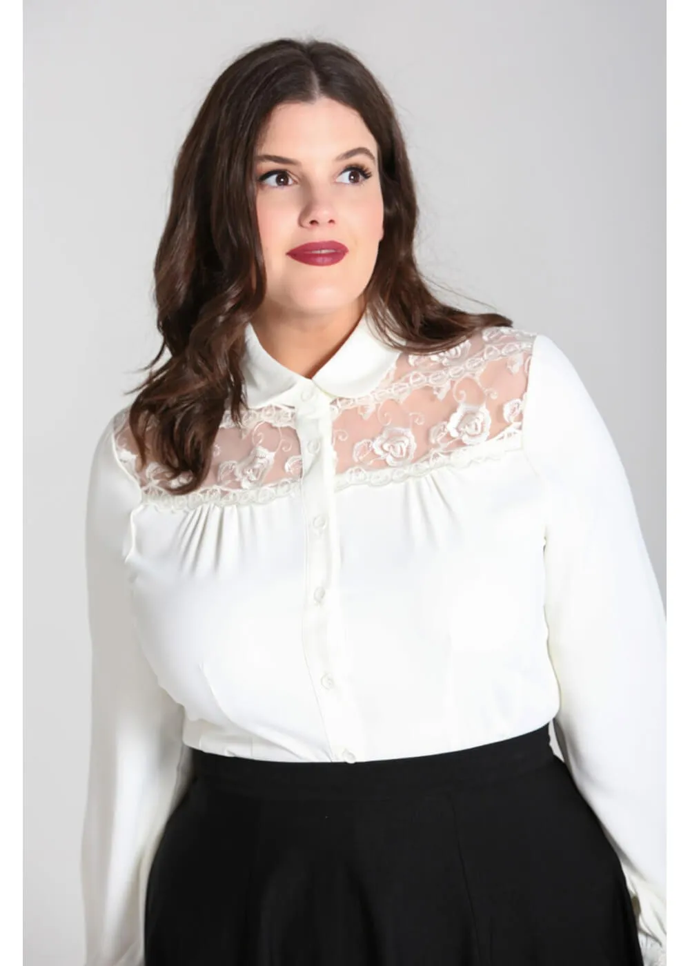 Hell Bunny Lucille 40's Bluse Elfenbein