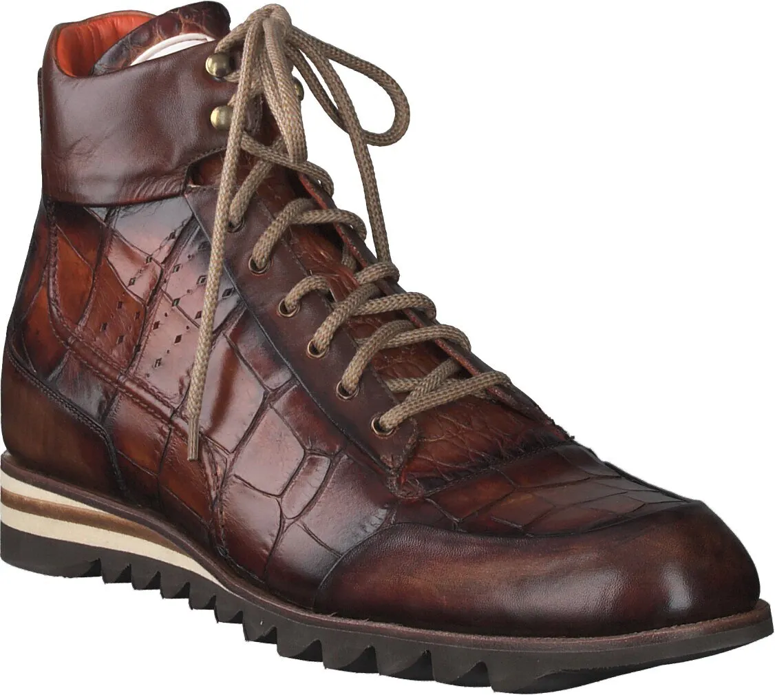 Herren-Schnürboots aus Leder 212201953763 (Braun)