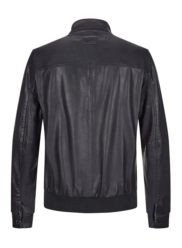 Lederjacke MSGilberto, Lammnappa, nachtblau