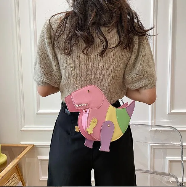 Lustige Umhängetasche mit Dinosaurierkette