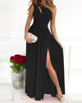 maxikleid mit Ausschnitt, Patchwork, Slim Fit