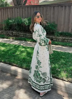 Maxikleid mit botanischer Eleganz