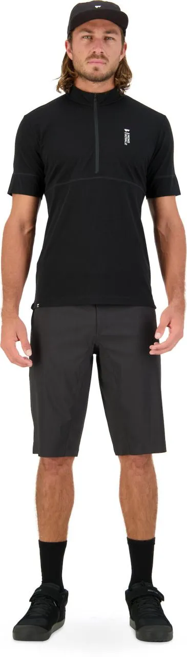 Mons Royale Mens Cadence Merino Air-con Half Zip Tee - Herren Radtrikot