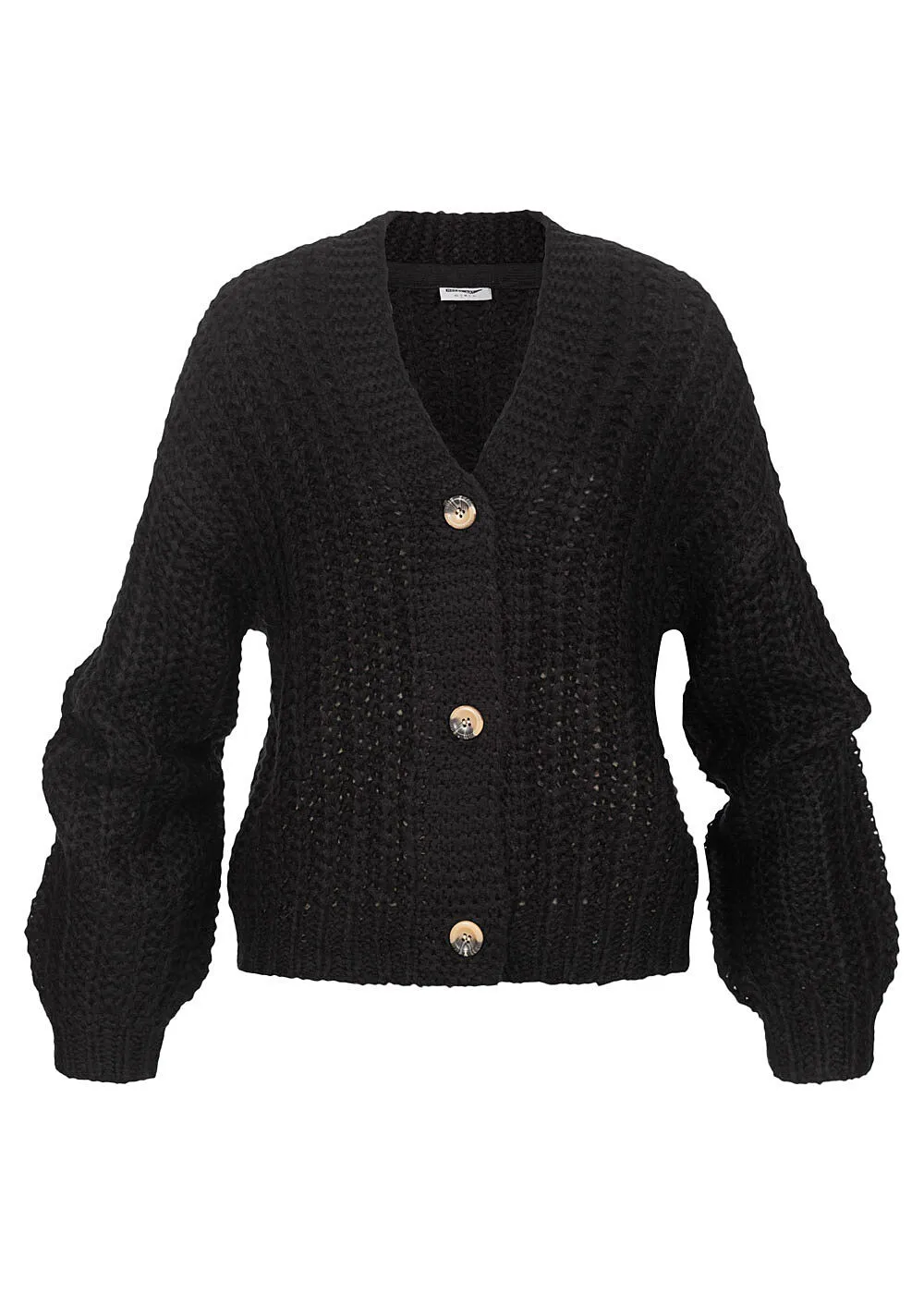 Noisy May Damen NOOS Cardigan Oversize Grobstrick Strickjacke schwarz