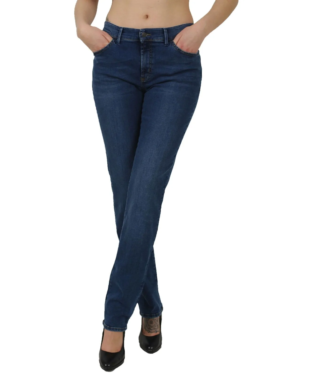 Pioneer Damen-Jeans Regular Fit Kate in Mittelblau