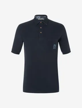 Polo-Shirt Kurzarm Bambus Piqué dunkelblau