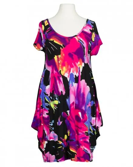 Shirtkleid Blumenmuster für Damen in  schwarz von Spaziodonna