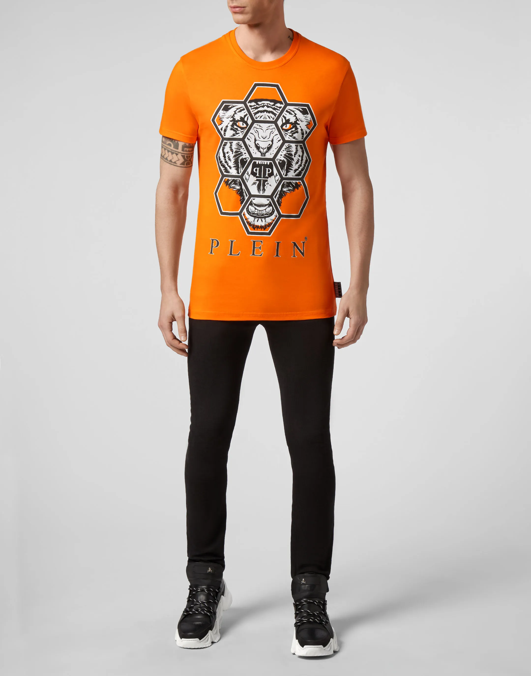 T-shirt Round Neck SS Hexagon tiger