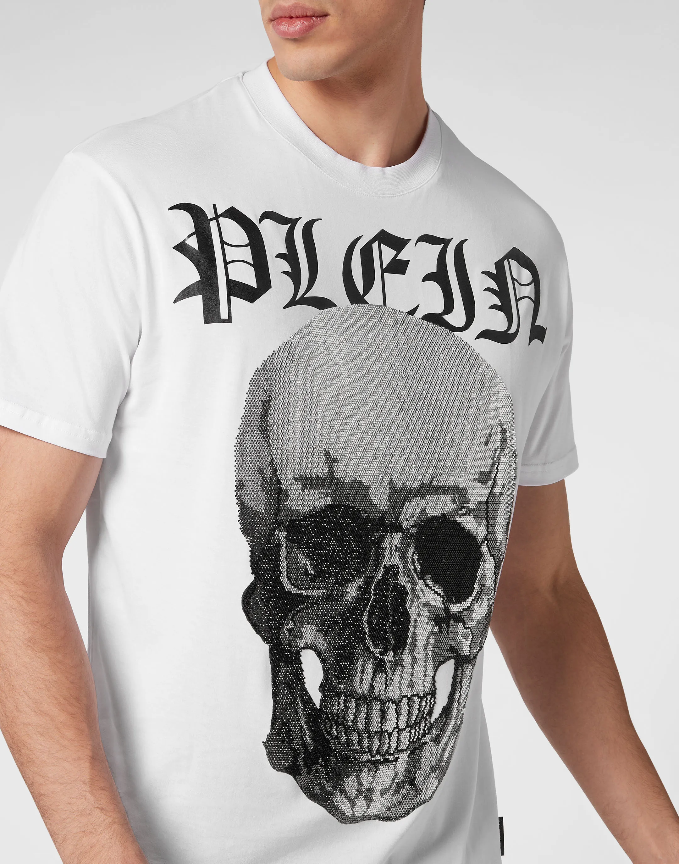 T-shirt Round Neck SS with Crystals Skull