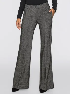 Woll-Mix-Hose in schwarz-meliert